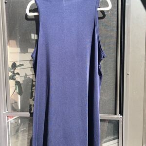 Navy blue sleeveless turtleneck dress
